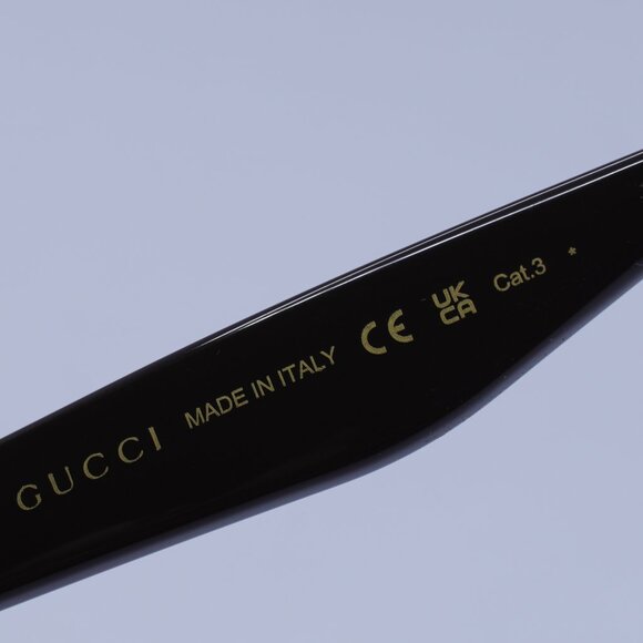 Gucci GG1616S 002 Sunglasses Bilayer Brown Rectangle Frame, Gold Lenses - Picture 9 of 10